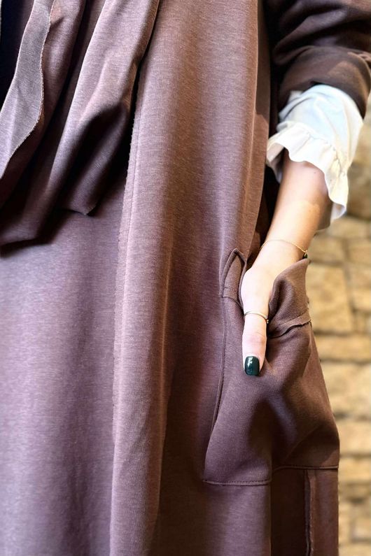 Sola Smart Tech Cowl Cocoon Dress Chocolate
